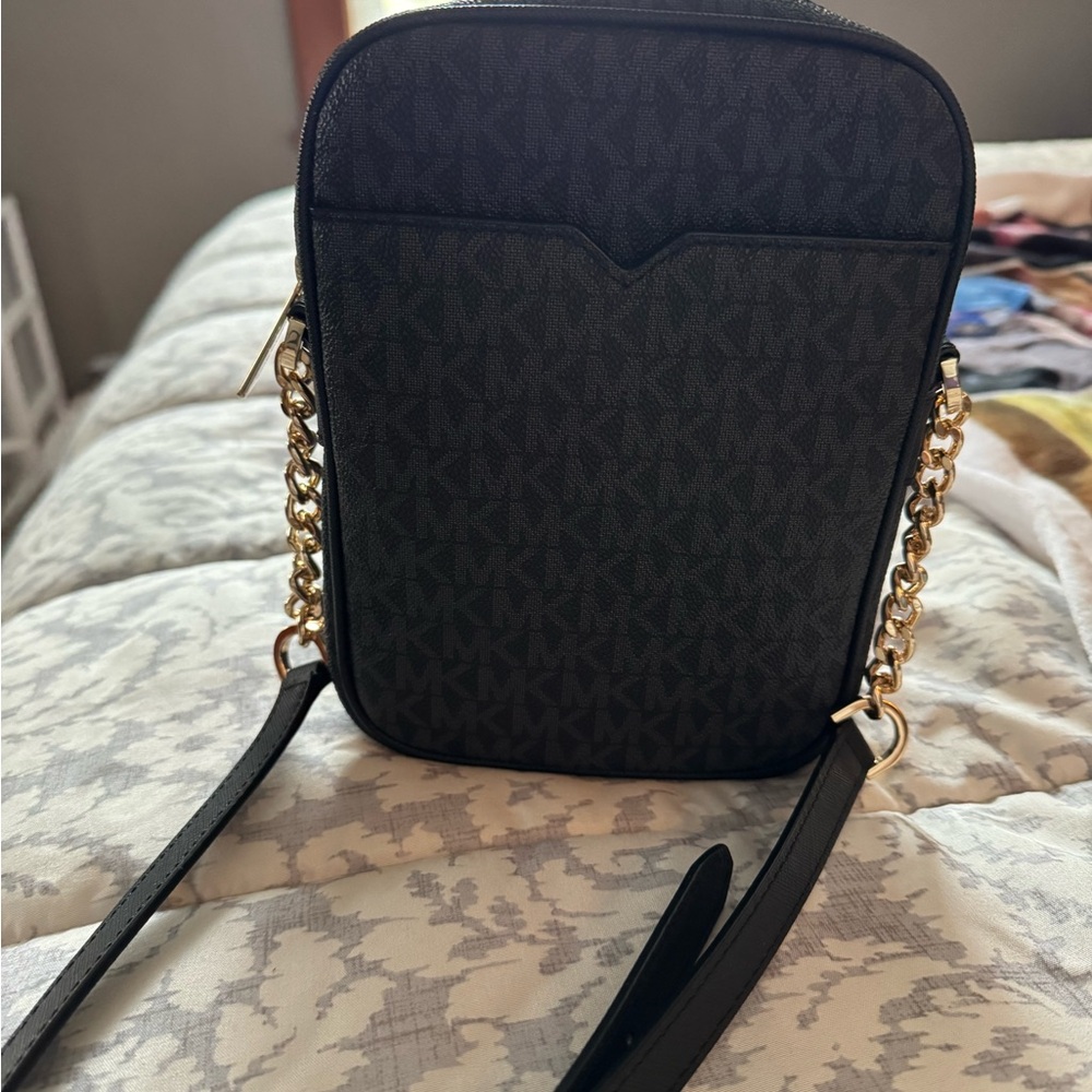 Michael Kors Black and Gold Messenger Bag - Picture 5 of 5